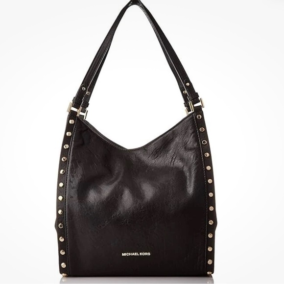 Michael Kors Handbags - Michael Kors Black Studded Leather Hobo Bag